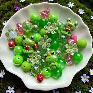 Lot Of 50 Beads For Beadable Pens-Lilypad Love Mix-Free Shipping
